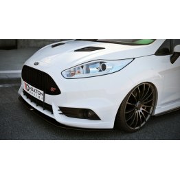 Накладка сплиттер на передний бампер вариант 2 на Ford Fiesta MK7 VII ST рестайл